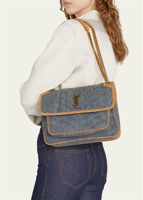 ysl denim bag small.